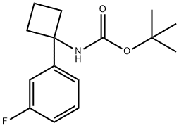 叔丁基(1-(3-氟苯基)环丁基)氨基甲酸酯 结构式