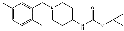 tert-Butyl 1-(5-fluoro-2-methylbenzyl)piperidin-4-ylcarbamate 结构式