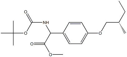 methyl 2-(tert-butoxycarbonylamino)-2-(4-((S)-2-methylbutoxy)phenyl)acetate 结构式