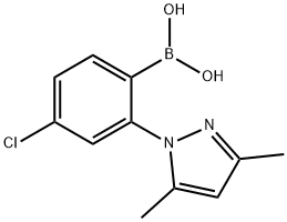 (4-氯-2-(3,5-二甲基-1H-吡唑-1-基)苯基)硼酸 结构式