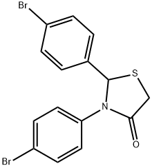 2,3-bis(4-bromophenyl)thiazolidin-4-one 结构式