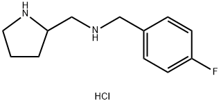 N-(4-FLUOROBENZYL)-1-(PYRROLIDIN-2-YL)METHANAMINE HYDROCHLORIDE 结构式