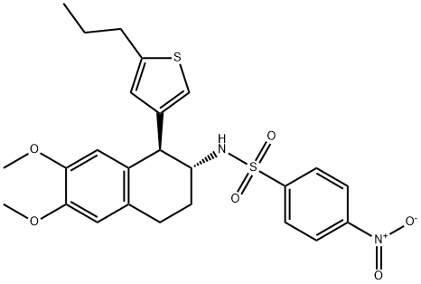 N-((1S,2R)-6,7-二甲氧基-1-(5-丙基噻吩-3-基)-1,2,3,4-四氢萘-2-基)-4-硝基苯磺酰胺 结构式