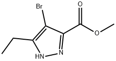 4-溴-5-乙基-1H-吡唑-3-羧酸甲酯 结构式