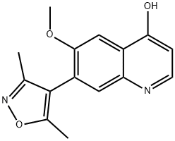 7-(3,5-dimethylisoxazol-4-yl)-6-methoxyquinolin-4-ol 结构式