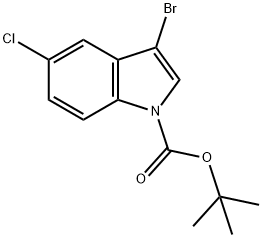 1-BOC-3-溴-5-氯-1H-吲哚 结构式