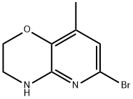 6-Bromo-8-methyl-3,4-dihydro-2H-pyrido[3,2-b][1,4]oxazine 结构式