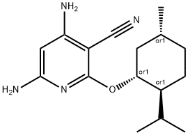 4,6-Diamino-(R)-2-((S)-2-isopropyl-(R)-5-methyl-cyclohexyloxy)-nicotinonitrile 结构式