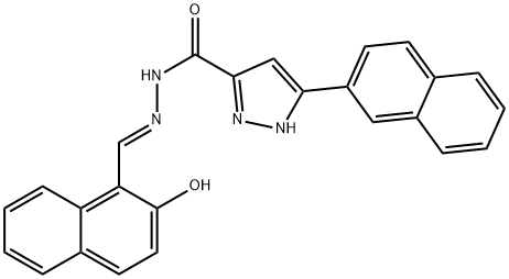 (E)-N-((2-hydroxynaphthalen-1-yl)methylene)-3-(naphthalen-2-yl)-1H-pyrazole-5-carbohydrazide 结构式