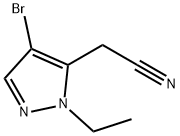 2-(4-溴-1-乙基-1H-吡唑-5-基)乙腈 结构式