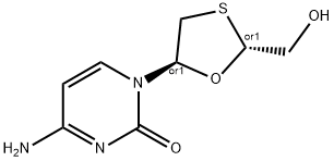 4-amino-1-[(2R,5R)-2-(hydroxymethyl)-1,3-oxathiolan-5-yl]pyrimidin-2-one 结构式