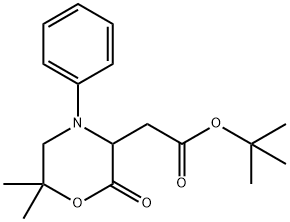TERT-BUTYL 2-(6,6-DIMETHYL-2-OXO-4-PHENYLMORPHOLIN-3-YL)ACETATE 结构式