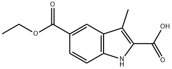 5-(乙氧基羰基)-3-甲基-1H-吲哚-2-羧酸 结构式