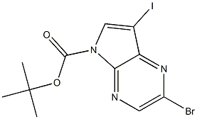 2-溴-7-碘吡咯并[2,3-B]吡嗪-5-甲酸-2-甲基丙-2-基酯 结构式