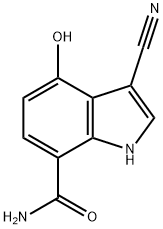 3-cyano-4-hydroxy-1H-indole-7-carboxamide 结构式