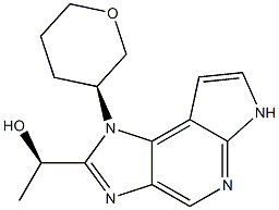 (R)-1-(1-((S)-TETRAHYDRO-2H-PYRAN-3-YL)-1,6-DIHYDROIMIDAZO[4,5-D]PYRROLO[2,3-B]PYRIDIN-2-YL)ETHANOL 结构式