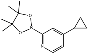 4-cyclopropyl-2-(4,4,5,5-tetramethyl-1,3,2-dioxaborolan-2-yl)pyridine 结构式