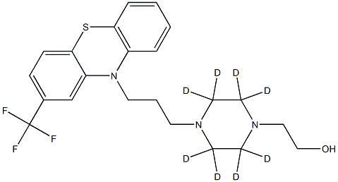 2-[2,2,3,3,5,5,6,6-octadeuterio-4-[3-[2-(trifluoromethyl)phenothiazin-10-yl]propyl]piperazin-1-yl]ethanol 结构式