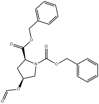 (2S,4S)-4-(formyloxy)-1,2-pyrrolidinedicarboxylic acid 1,2-bis(phenylmethyl ester) 结构式