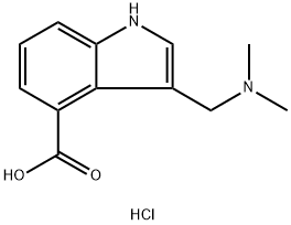 3-[(Dimethylamino)methyl]-1H-indole-4-carboxylic acid hydrochloride 结构式
