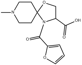 4-(furan-2-carbonyl)-8-methyl-1-oxa-4,8-diazaspiro[4.5]decane-3-carboxylic acid 结构式