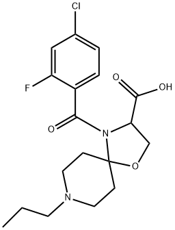 4-(4-chloro-2-fluorobenzoyl)-8-propyl-1-oxa-4,8-diazaspiro[4.5]decane-3-carboxylic acid 结构式