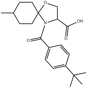 4-(4-tert-butylbenzoyl)-8-methyl-1-oxa-4-azaspiro[4.5]decane-3-carboxylic acid 结构式
