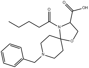 8-benzyl-4-pentanoyl-1-oxa-4,8-diazaspiro[4.5]decane-3-carboxylic acid 结构式