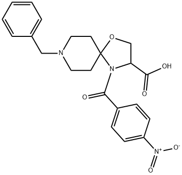 8-benzyl-4-(4-nitrobenzoyl)-1-oxa-4,8-diazaspiro[4.5]decane-3-carboxylic acid 结构式