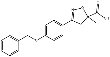 3-[4-(benzyloxy)phenyl]-5-methyl-4,5-dihydro-1,2-oxazole-5-carboxylic acid 结构式