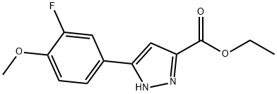 ethyl 5-(3-fluoro-4-methoxyphenyl)-1H-pyrazole-3-carboxylate 结构式