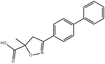 3-{[1,1-biphenyl]-4-yl}-5-methyl-4,5-dihydro-1,2-oxazole-5-carboxylic acid 结构式