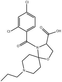 4-(2,4-dichlorobenzoyl)-8-propyl-1-oxa-4,8-diazaspiro[4.5]decane-3-carboxylic acid 结构式