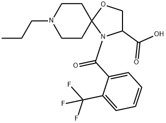 8-propyl-4-[2-(trifluoromethyl)benzoyl]-1-oxa-4,8-diazaspiro[4.5]decane-3-carboxylic acid 结构式