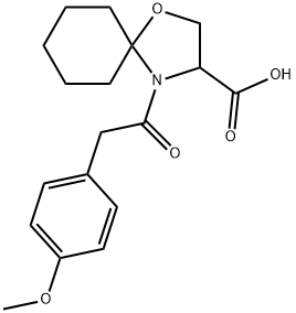 4-[2-(4-methoxyphenyl)acetyl]-1-oxa-4-azaspiro[4.5]decane-3-carboxylic acid 结构式