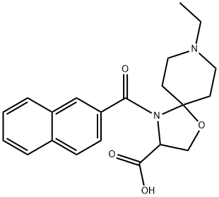 8-ethyl-4-(naphthalene-2-carbonyl)-1-oxa-4,8-diazaspiro[4.5]decane-3-carboxylic acid 结构式