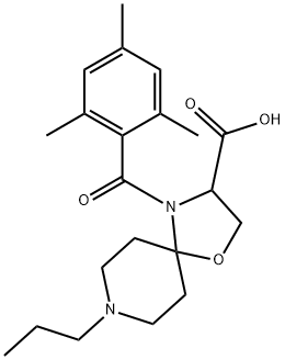 8-propyl-4-(2,4,6-trimethylbenzoyl)-1-oxa-4,8-diazaspiro[4.5]decane-3-carboxylic acid 结构式