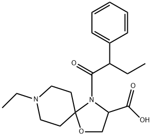 8-ethyl-4-(2-phenylbutanoyl)-1-oxa-4,8-diazaspiro[4.5]decane-3-carboxylic acid 结构式