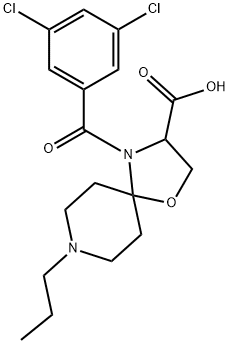 4-(3,5-dichlorobenzoyl)-8-propyl-1-oxa-4,8-diazaspiro[4.5]decane-3-carboxylic acid 结构式