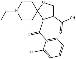 4-(2-chlorobenzoyl)-8-ethyl-1-oxa-4,8-diazaspiro[4.5]decane-3-carboxylic acid 结构式