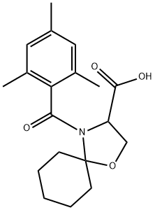 4-(2,4,6-trimethylbenzoyl)-1-oxa-4-azaspiro[4.5]decane-3-carboxylic acid 结构式
