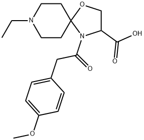 8-ethyl-4-[2-(4-methoxyphenyl)acetyl]-1-oxa-4,8-diazaspiro[4.5]decane-3-carboxylic acid 结构式