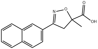 5-methyl-3-(naphthalen-2-yl)-4,5-dihydro-1,2-oxazole-5-carboxylic acid 结构式