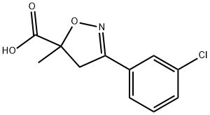 3-(3-氯苯基)-5-甲基-4,5-二氢异噁唑-5-羧酸 结构式