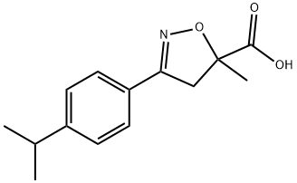 5-methyl-3-[4-(propan-2-yl)phenyl]-4,5-dihydro-1,2-oxazole-5-carboxylic acid 结构式