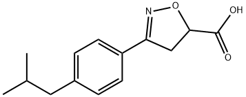3-[4-(2-methylpropyl)phenyl]-4,5-dihydro-1,2-oxazole-5-carboxylic acid 结构式