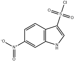 6-硝基-1H-吲哚-3-磺酰氯 结构式