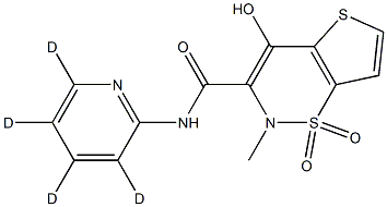 4-hydroxy-2-methyl-1,1-dioxo-N-(3,4,5,6-tetradeuteriopyridin-2-yl)thieno[2,3-e]thiazine-3-carboxamide 结构式