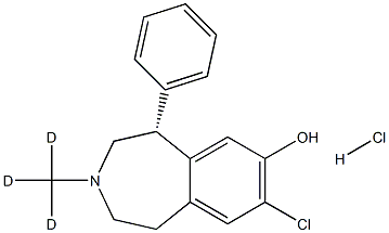 (5R)-8-chloro-5-phenyl-3-(trideuteriomethyl)-1,2,4,5-tetrahydro-3-benzazepin-7-ol:hydrochloride 结构式