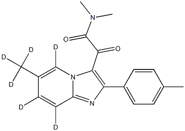 N,N-dimethyl-2-oxo-2-[5,7,8-trideuterio-2-(4-methylphenyl)-6-(trideuteriomethyl)imidazo[1,2-a]pyridin-3-yl]acetamide 结构式